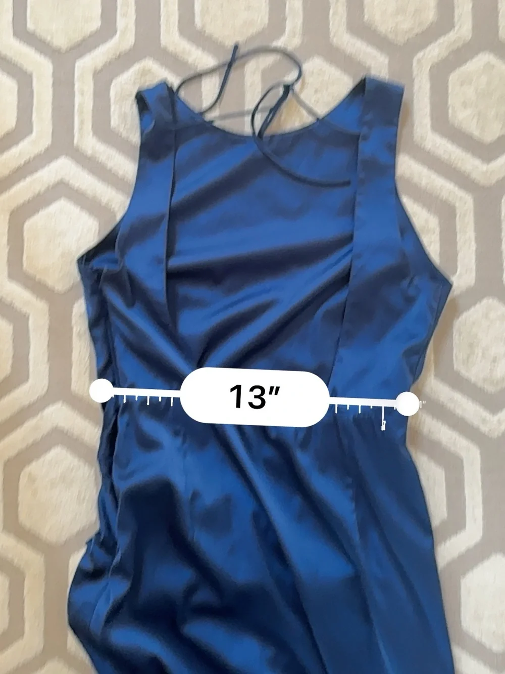 Abercrombie & Fitch Split Knot Draped Skirt Maxi Satin Dress in Navy M NWOT